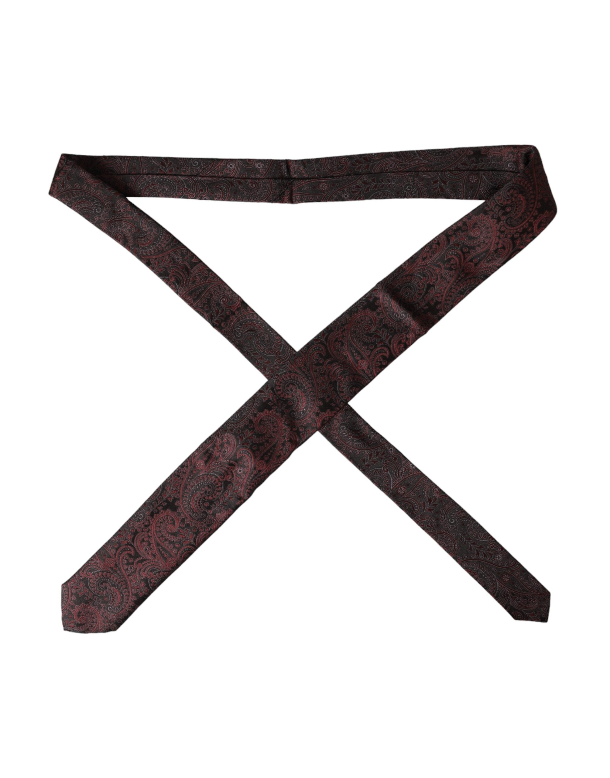Dolce & Gabbana Bordeaux Mönstrad Siden Justerbar Herrslips