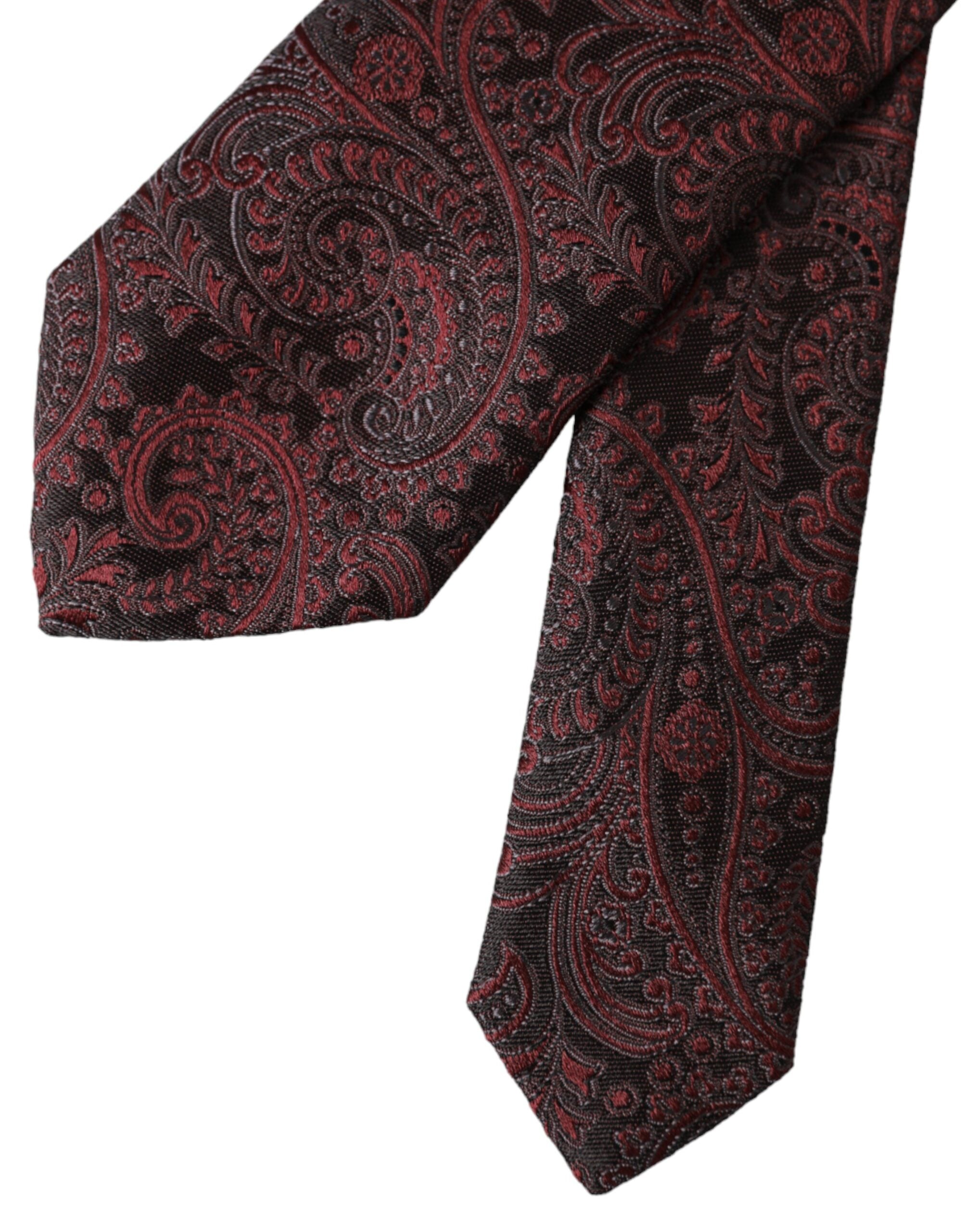 Dolce & Gabbana Bordeaux Mönstrad Siden Justerbar Herrslips
