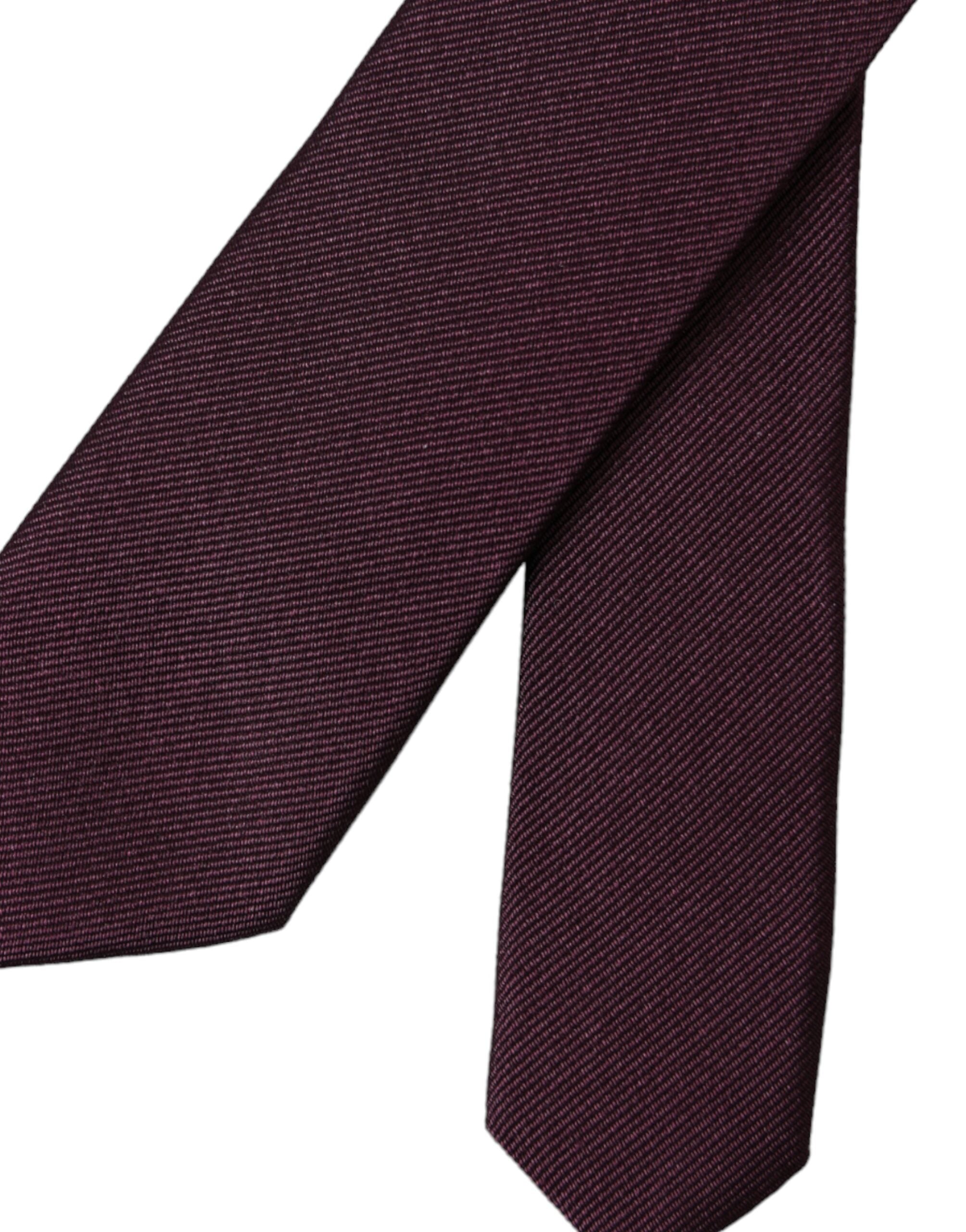 Dolce & Gabbana Bordeaux Enfärgad Justerbar Slips Herr I 100% Siden