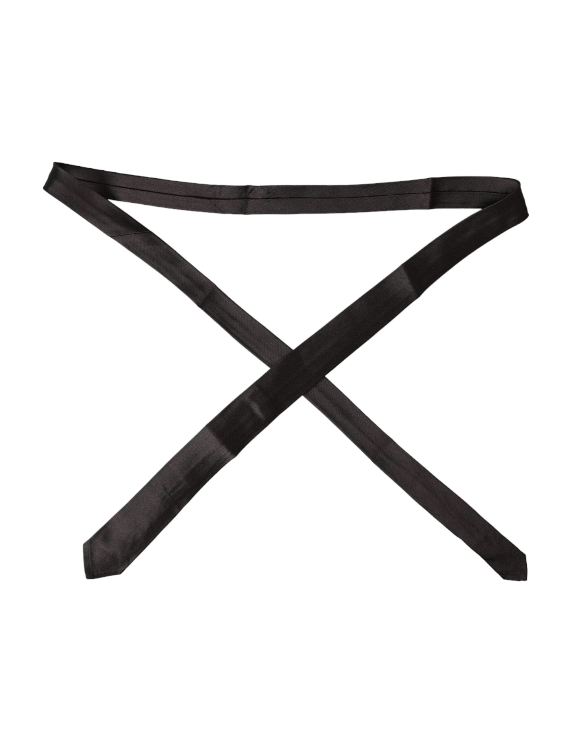 Dolce & Gabbana Brun Enfärgad Justerbar Slips i 100 % Siden