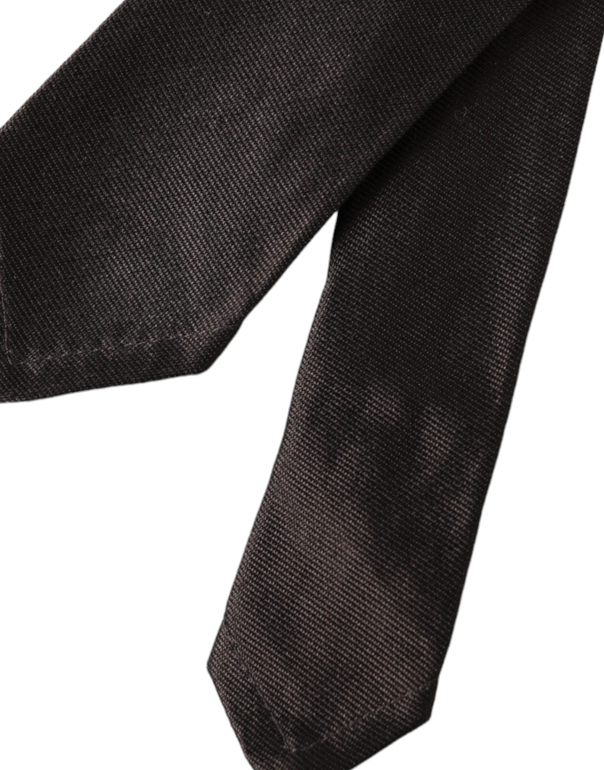 Dolce & Gabbana Brun Enfärgad Justerbar Slips i 100 % Siden