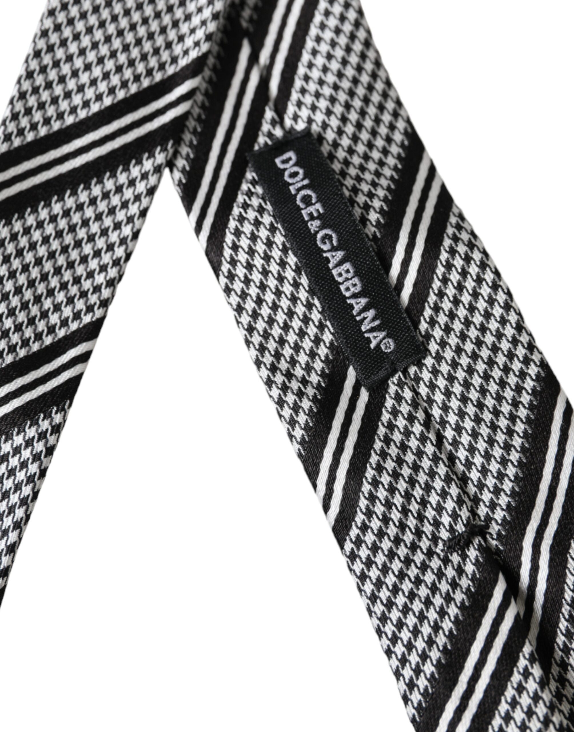 Dolce & Gabbana Svartvita Randiga Justerbara Sidenslips
