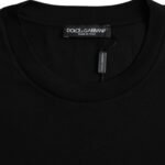 Dolce & Gabbana Svart bomulls-t-shirt med rund hals och korta ärmar