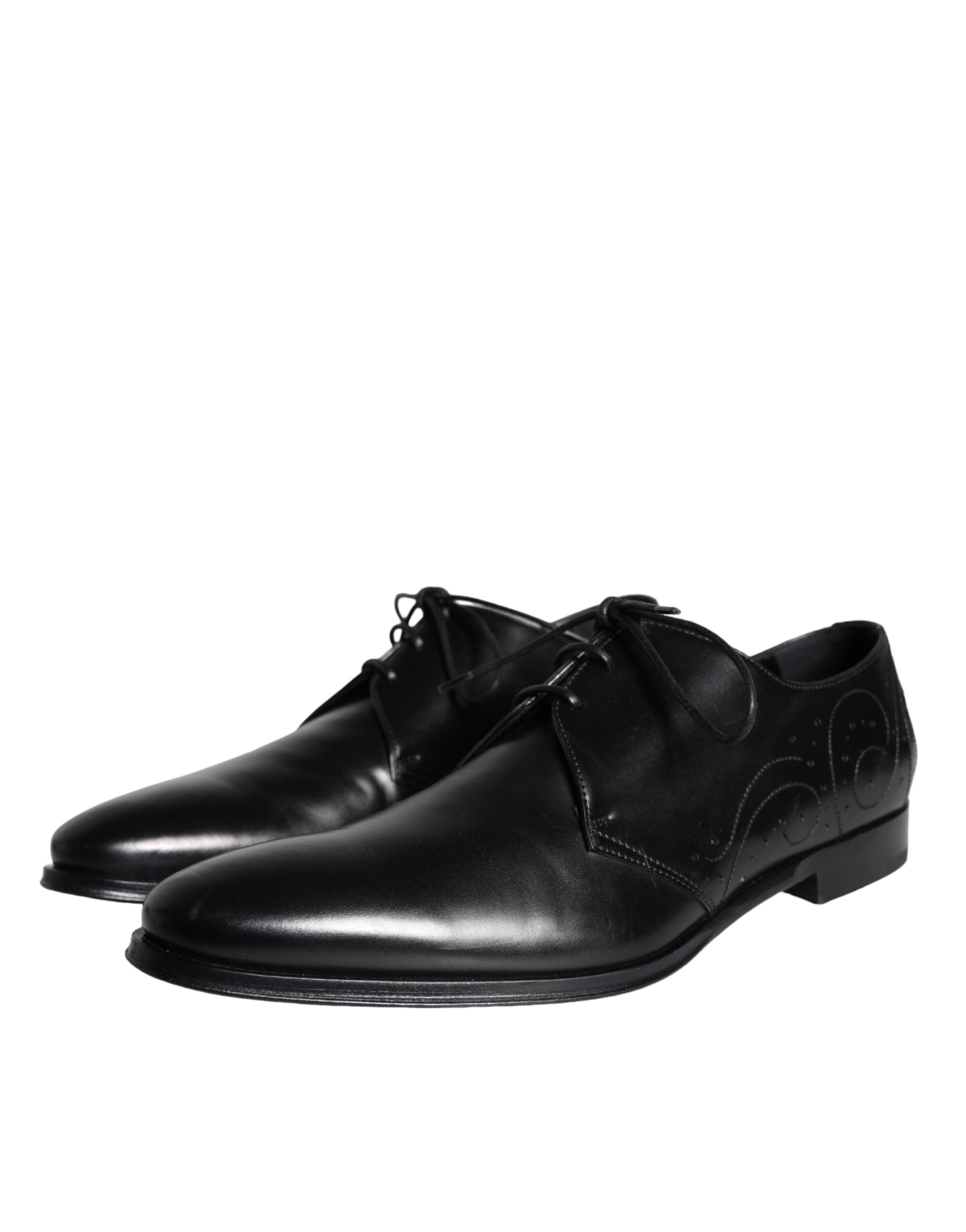 Dolce & Gabbana Svarta Derbyskor i Kalvskinn och Läder för Herr