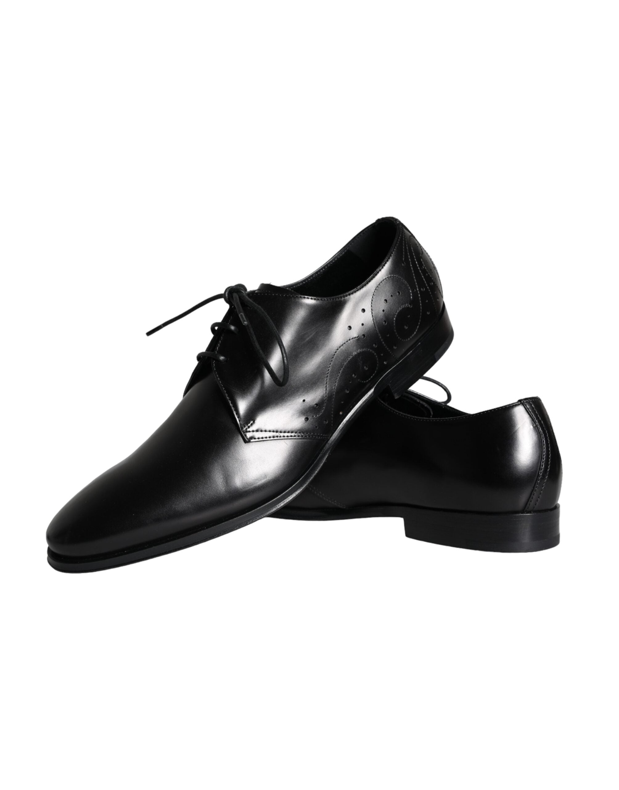 Dolce & Gabbana Svarta Derbyskor i Kalvskinn och Läder för Herr