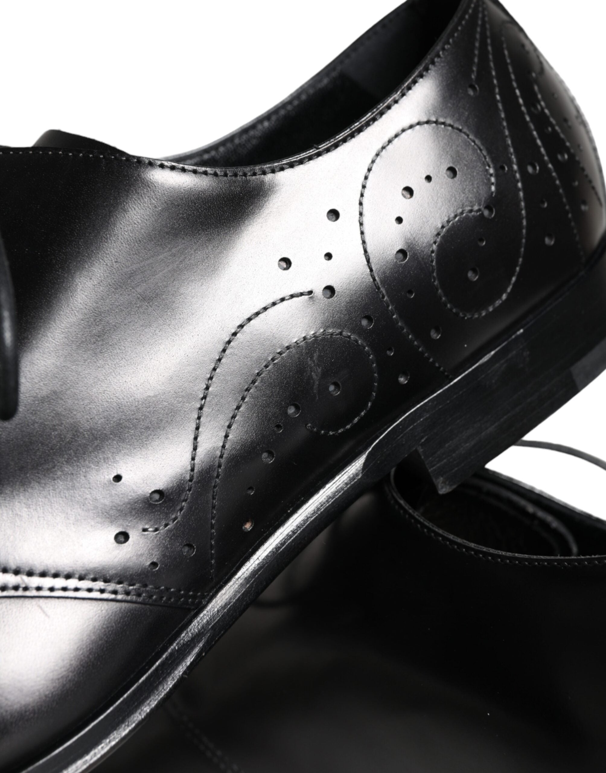 Dolce & Gabbana Svarta Derbyskor i Kalvskinn och Läder för Herr