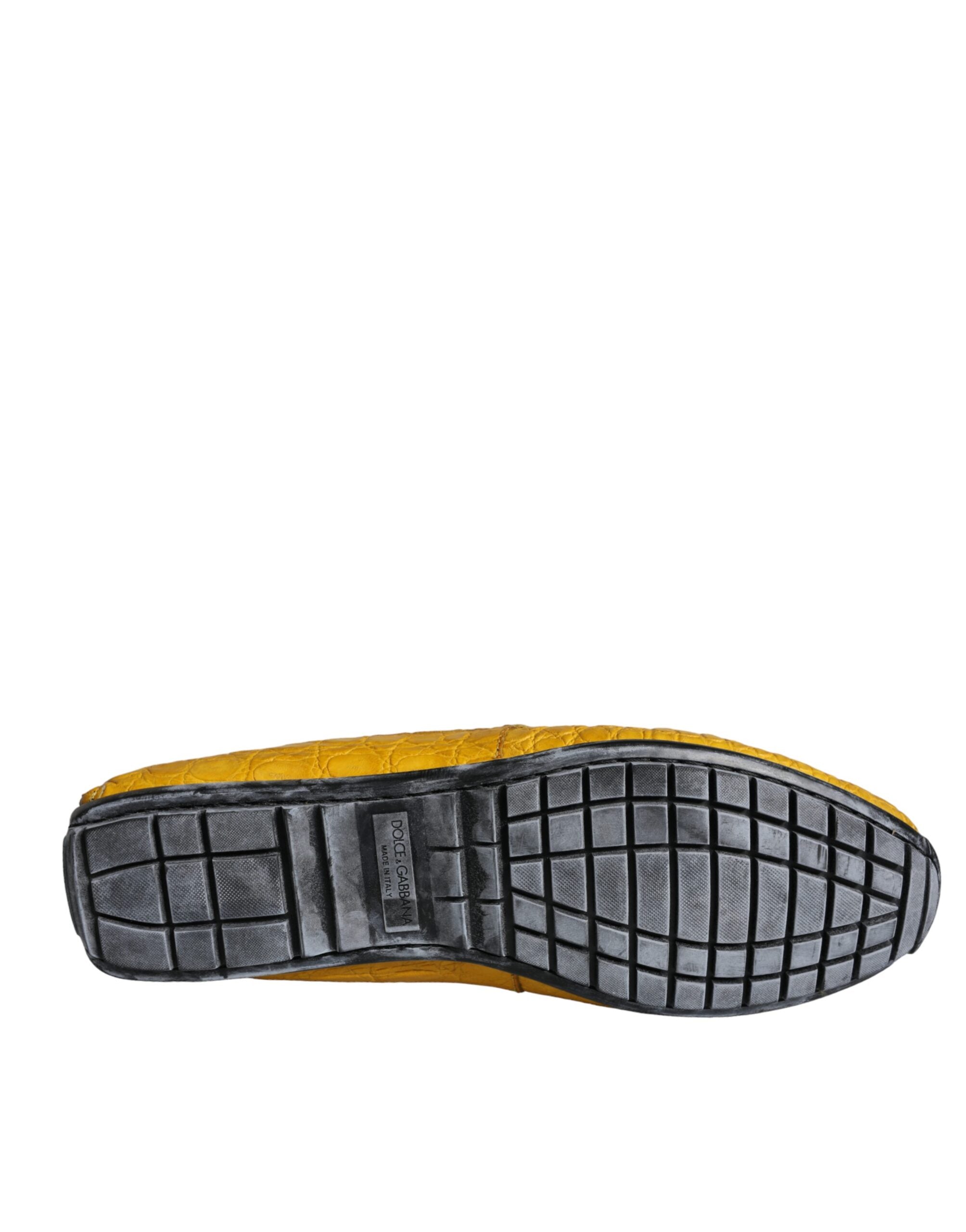 Dolce & Gabbana Gula Läderslip Mocassin Loafers Skor