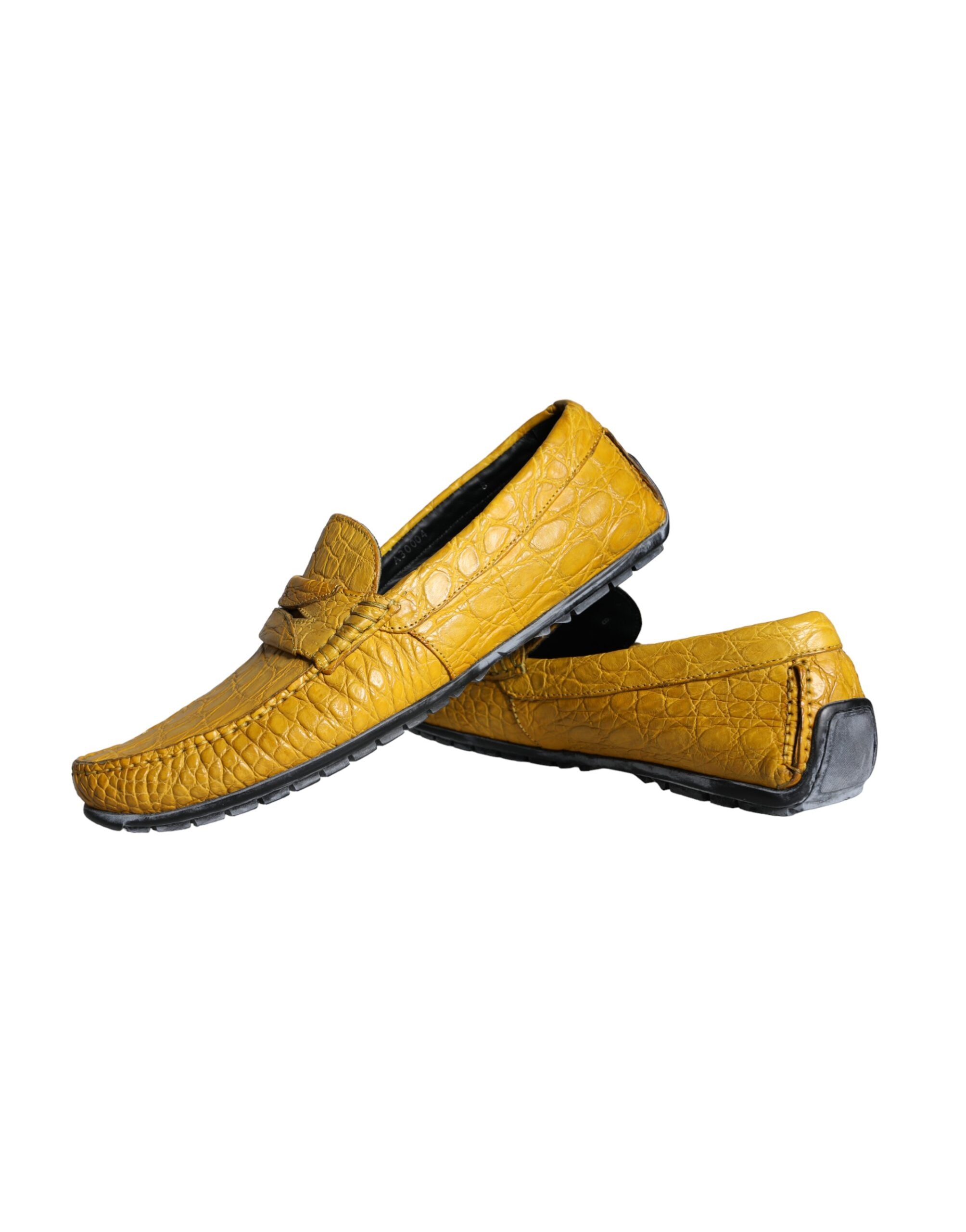 Dolce & Gabbana Gula Läderslip Mocassin Loafers Skor