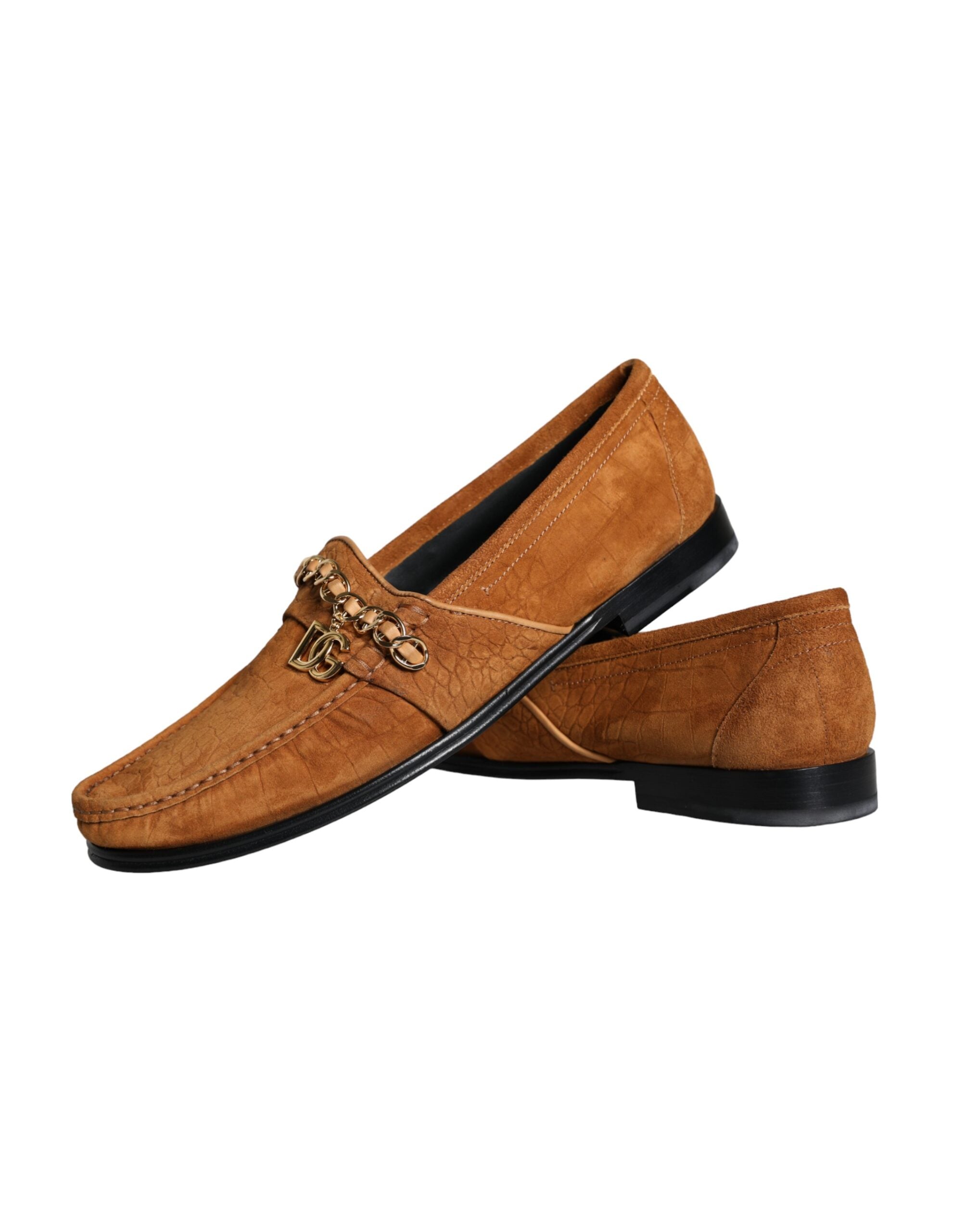 Dolce & Gabbana Bruna Sammetsläder Mocassin Slip On Skor Med Logotyp