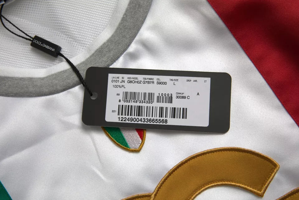 Dolce & Gabbana Vit Grön Ärmlös Topp Italiensk Flagga Korg T-shirt