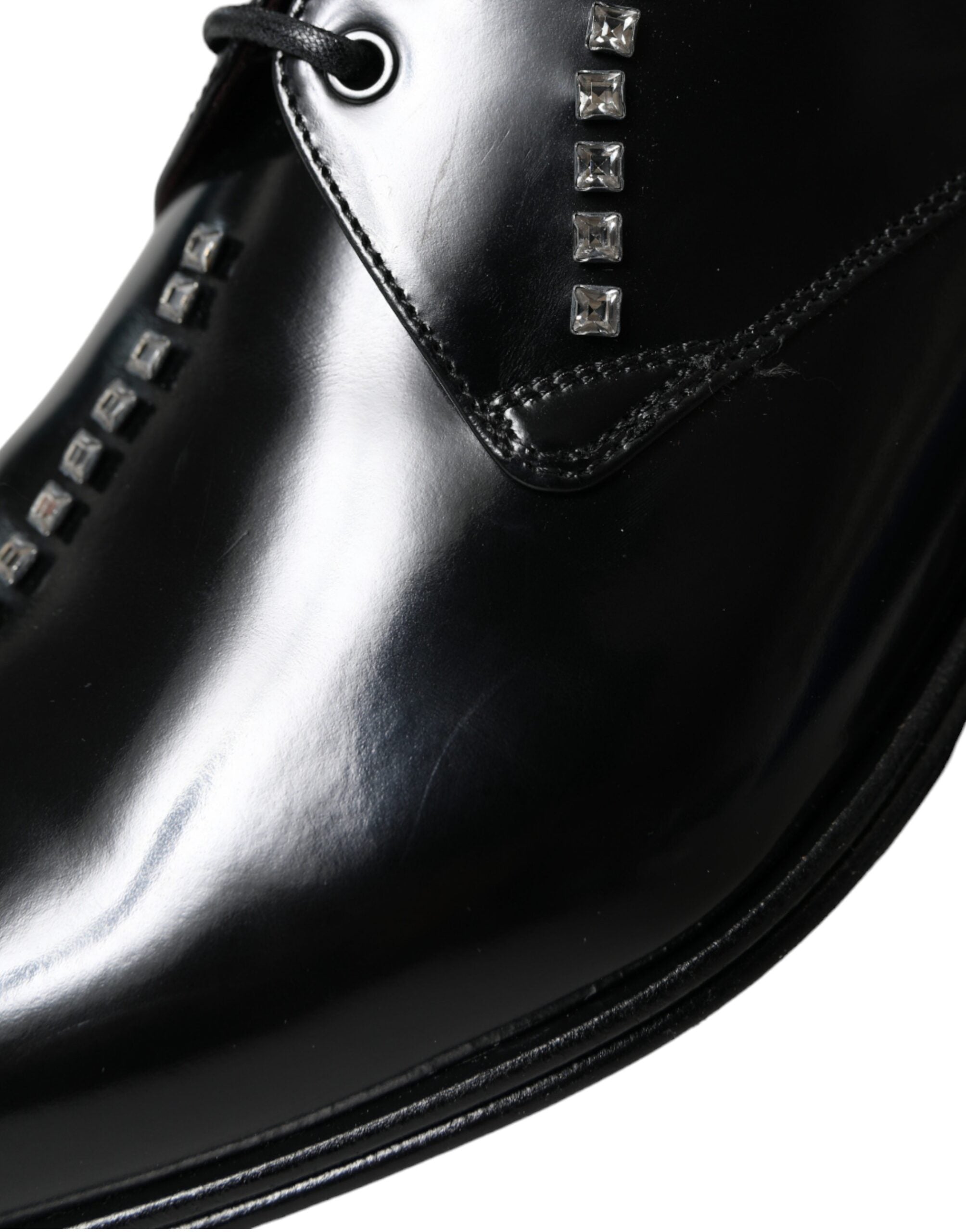 Dolce & Gabbana Svarta Läder Kristaller Formella Skor