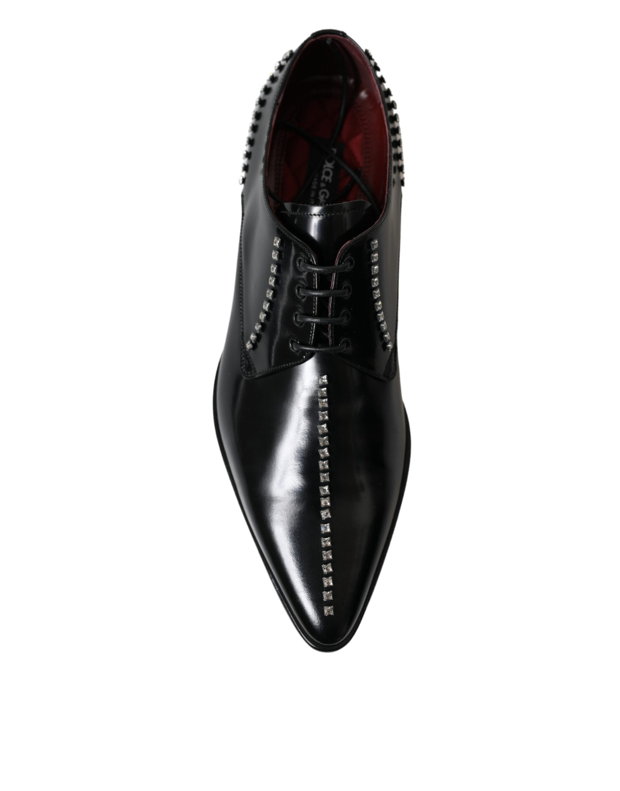 Dolce & Gabbana Svarta Läder Kristaller Formella Skor
