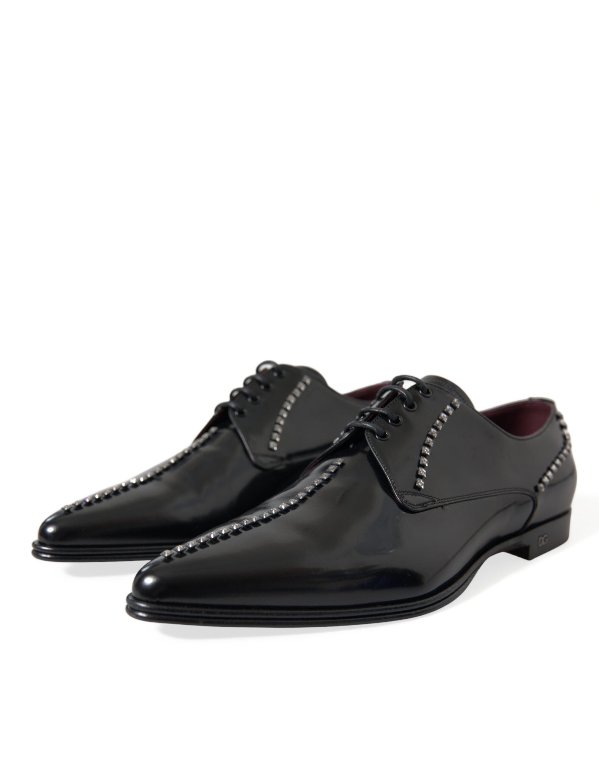 Dolce & Gabbana Svarta Läder Kristaller Formella Skor