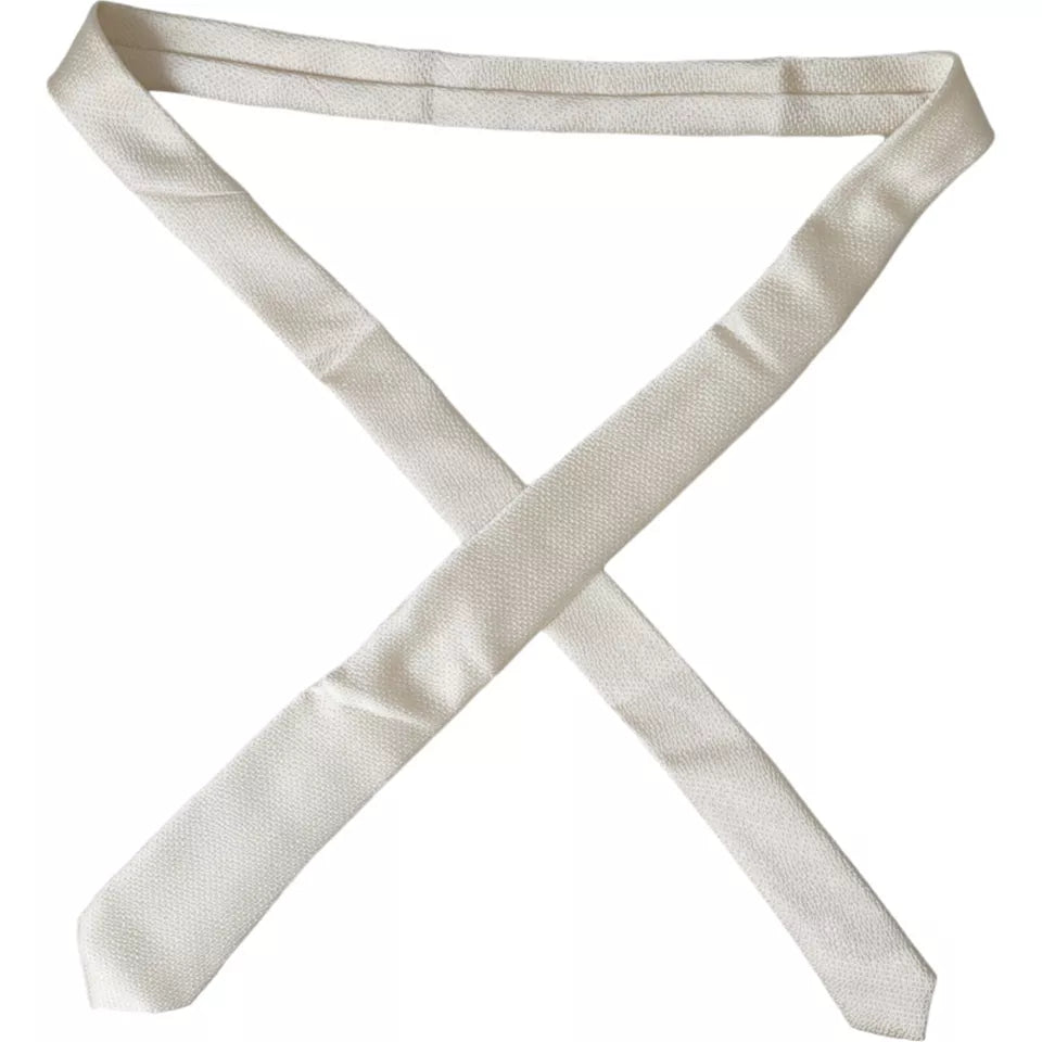 Dolce & Gabbana Off White 100% Siden Justerbar Slips Herrslips