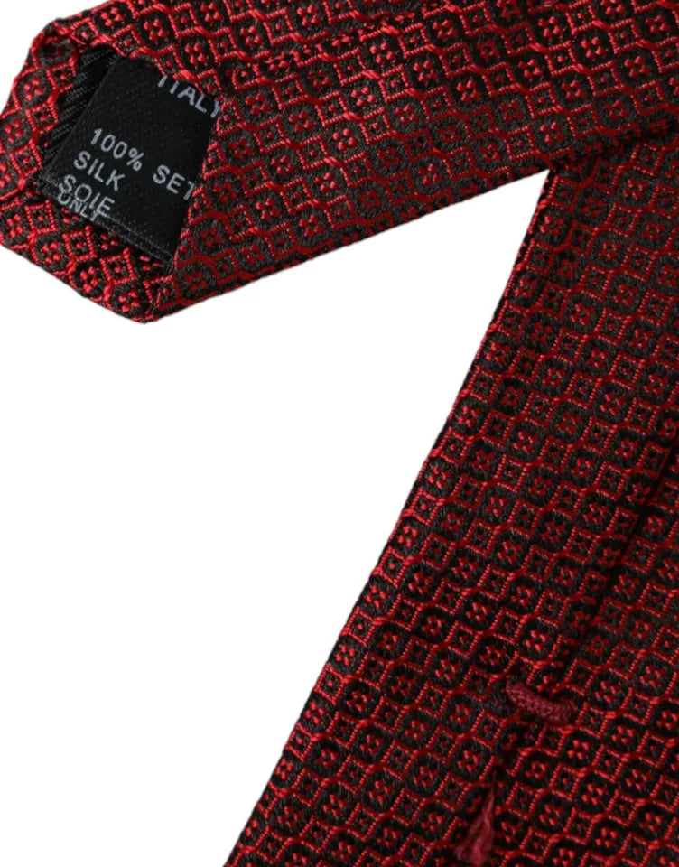 Dolce & Gabbana Röd Mönstrad Justerbar Slips Herr 100% Siden