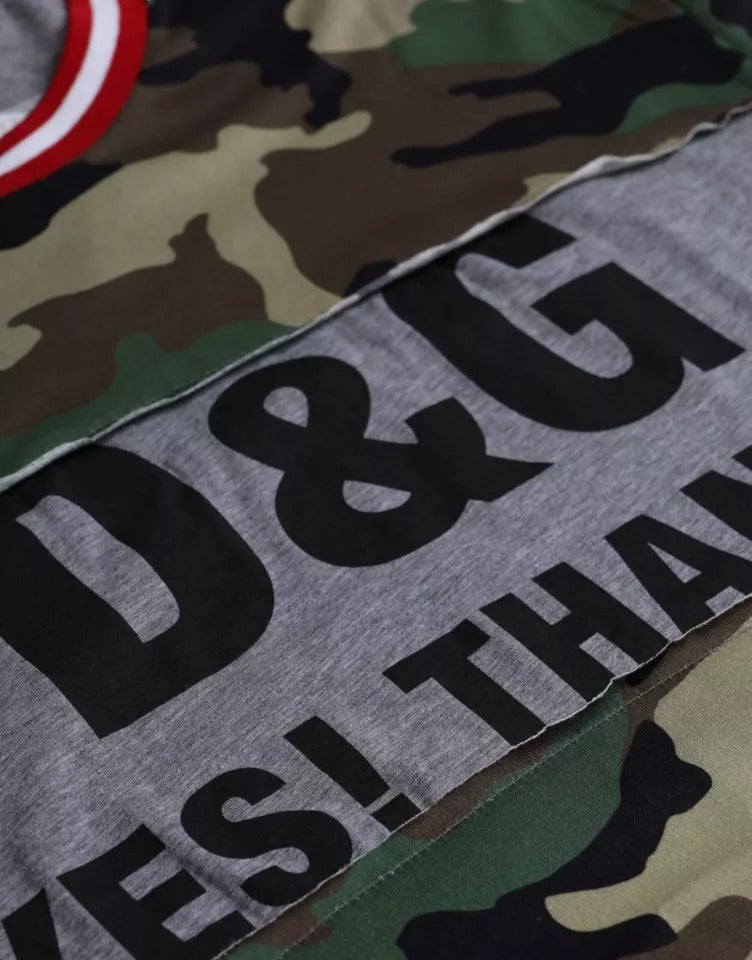 Dolce & Gabbana Flerfärgad Kamouflage Bomull Rund Hals Herr T-shirt