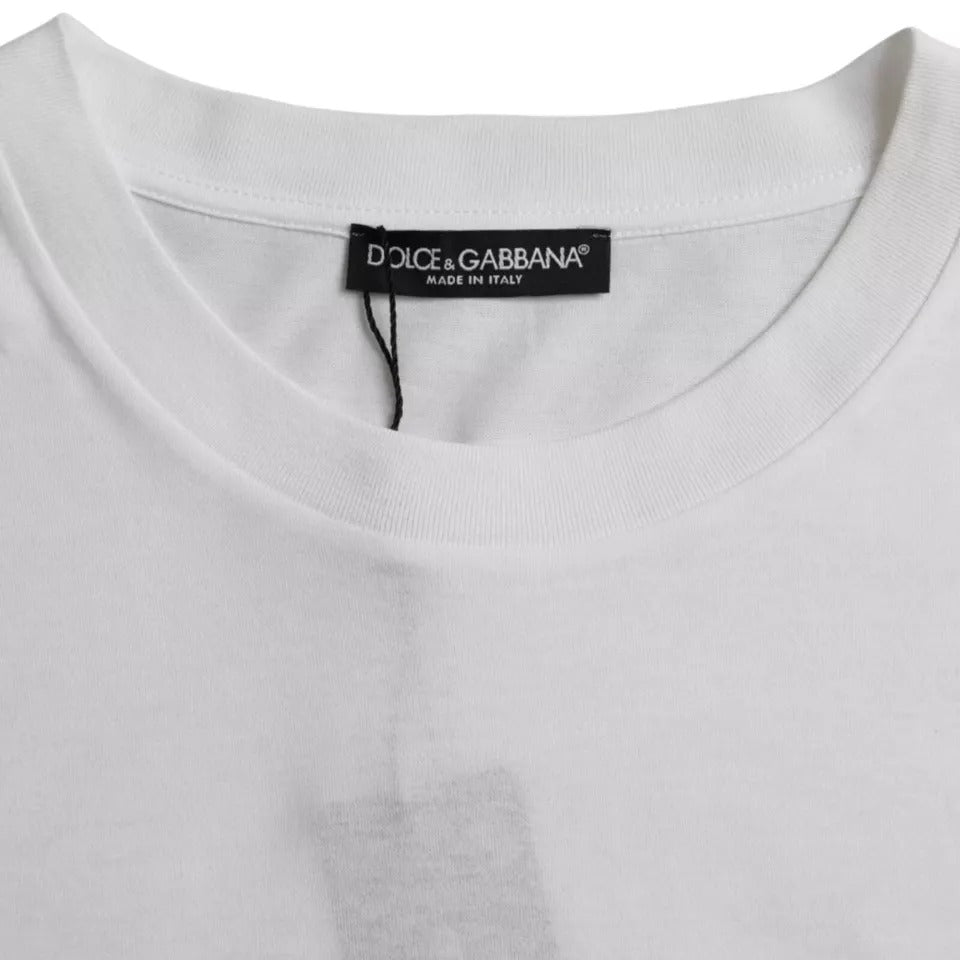 Dolce & Gabbana Vit bomulls-t-shirt med rund hals och kort ärm