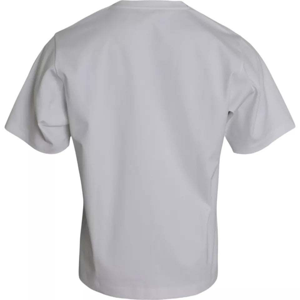 Dolce & Gabbana Vit bomulls-t-shirt med rund hals och kort ärm