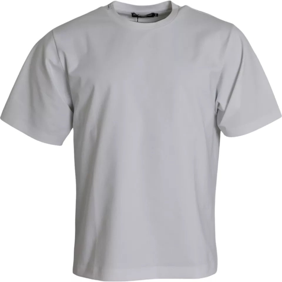 Dolce & Gabbana Vit bomulls-t-shirt med rund hals och kort ärm