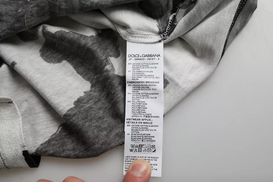 Dolce & Gabbana Flerfärgad Kamouflage Bomulls-T-shirt med Rund Halsringning