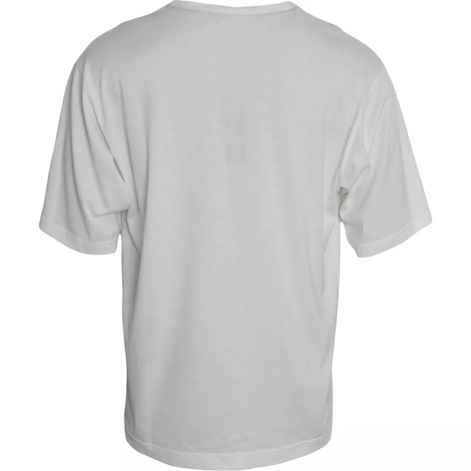 Dolce & Gabbana Vit Logotyp Rund Hals Kortärmad T-shirt