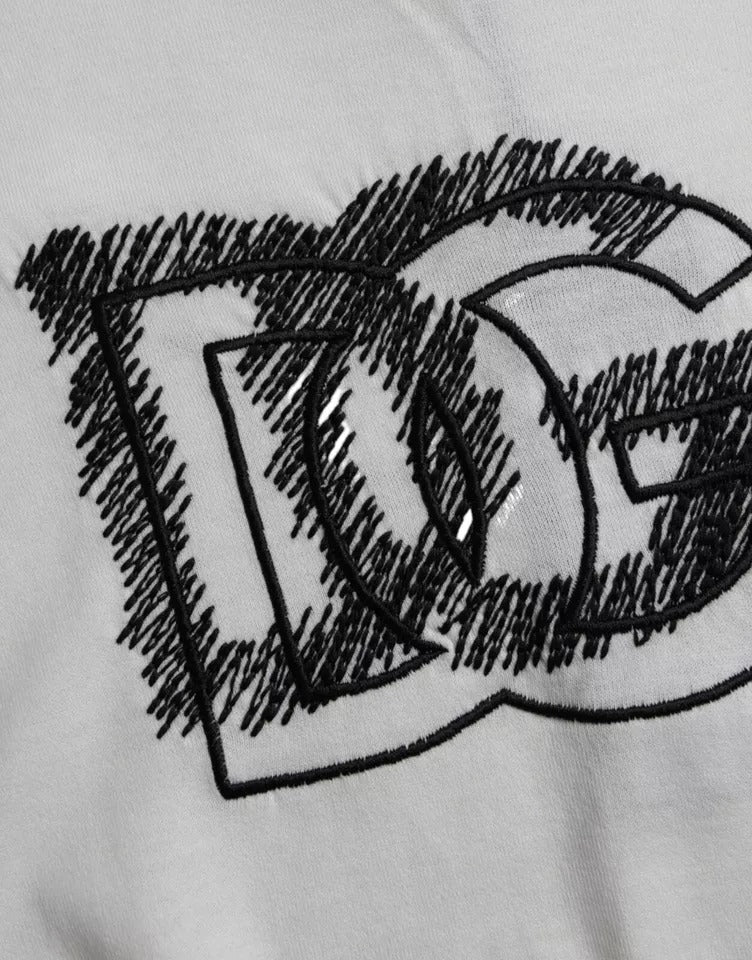 Dolce & Gabbana Vit Logotyp Rund Hals Kortärmad T-shirt