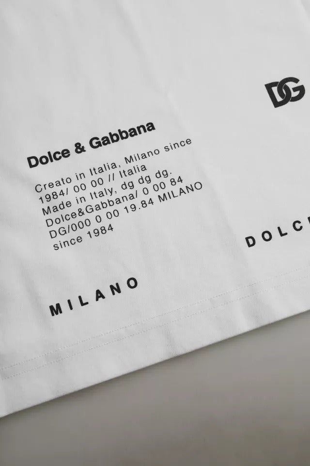 Dolce & Gabbana Vit Röda Läppar Tryckt Bomull Herr T-shirt