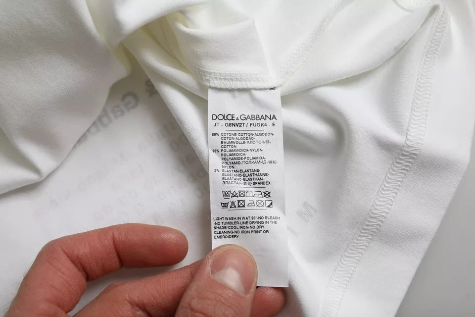 Dolce & Gabbana Vit Röda Läppar Tryckt Bomull Herr T-shirt