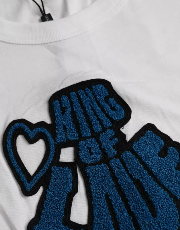 Dolce & Gabbana Vit King Of Love Rundhalsad Kortärmad T-shirt