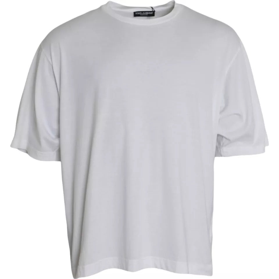 Dolce & Gabbana Vit bomulls-t-shirt med rund hals och kort ärm
