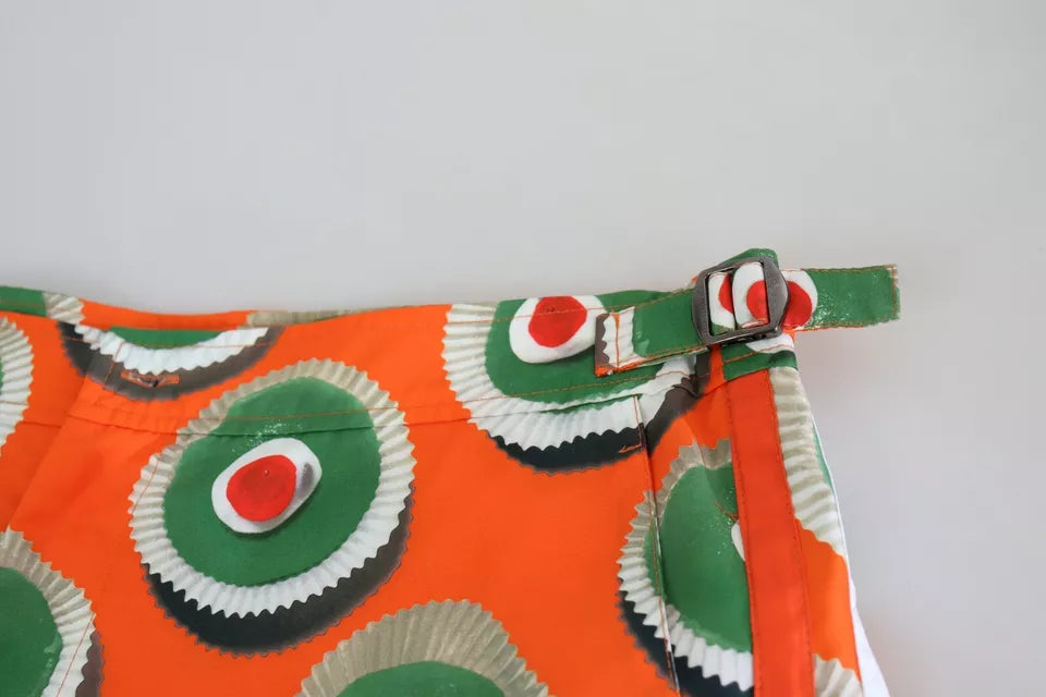 Dolce & Gabbana Orange Cupcake Beachwear Shorts Badkläder