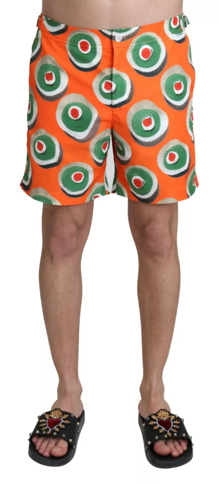 Dolce & Gabbana Orange Cupcake Beachwear Shorts Badkläder