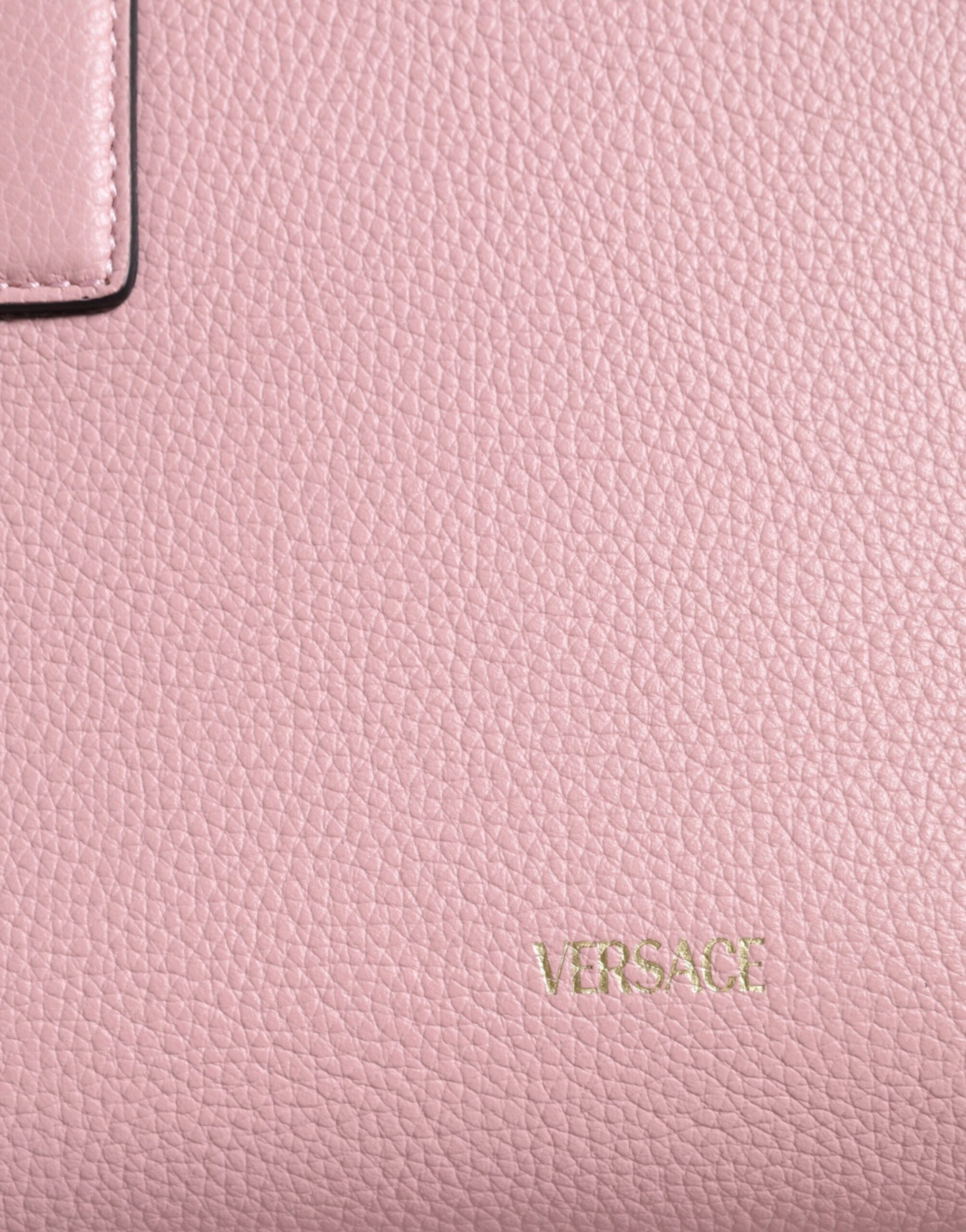 Versace Rosa Liten Axelremsväska i Kalvskinn med Topphandtag