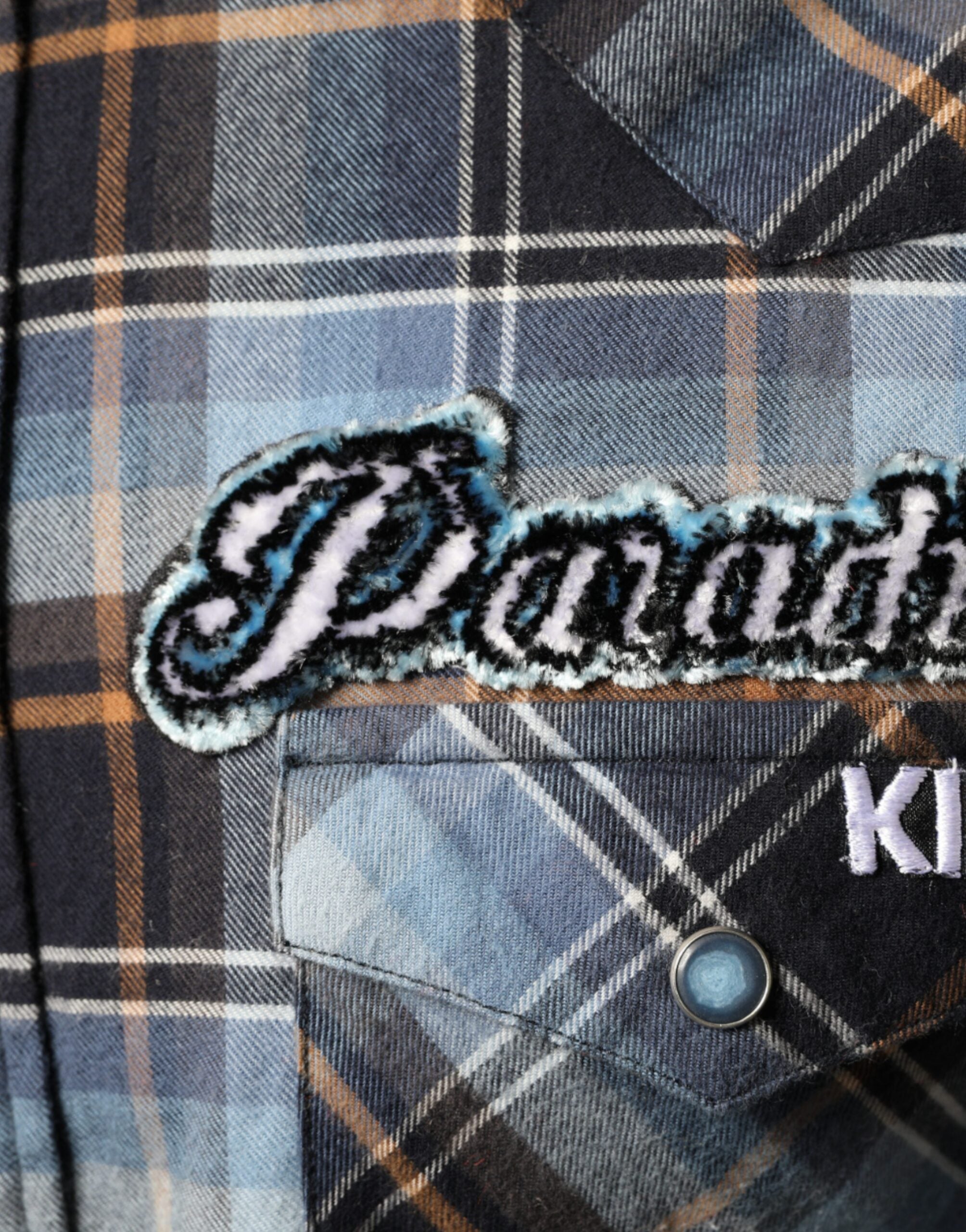 Dolce & Gabbana Flerfärgad Rutig Paradiso Patch Slim Fit Skjorta