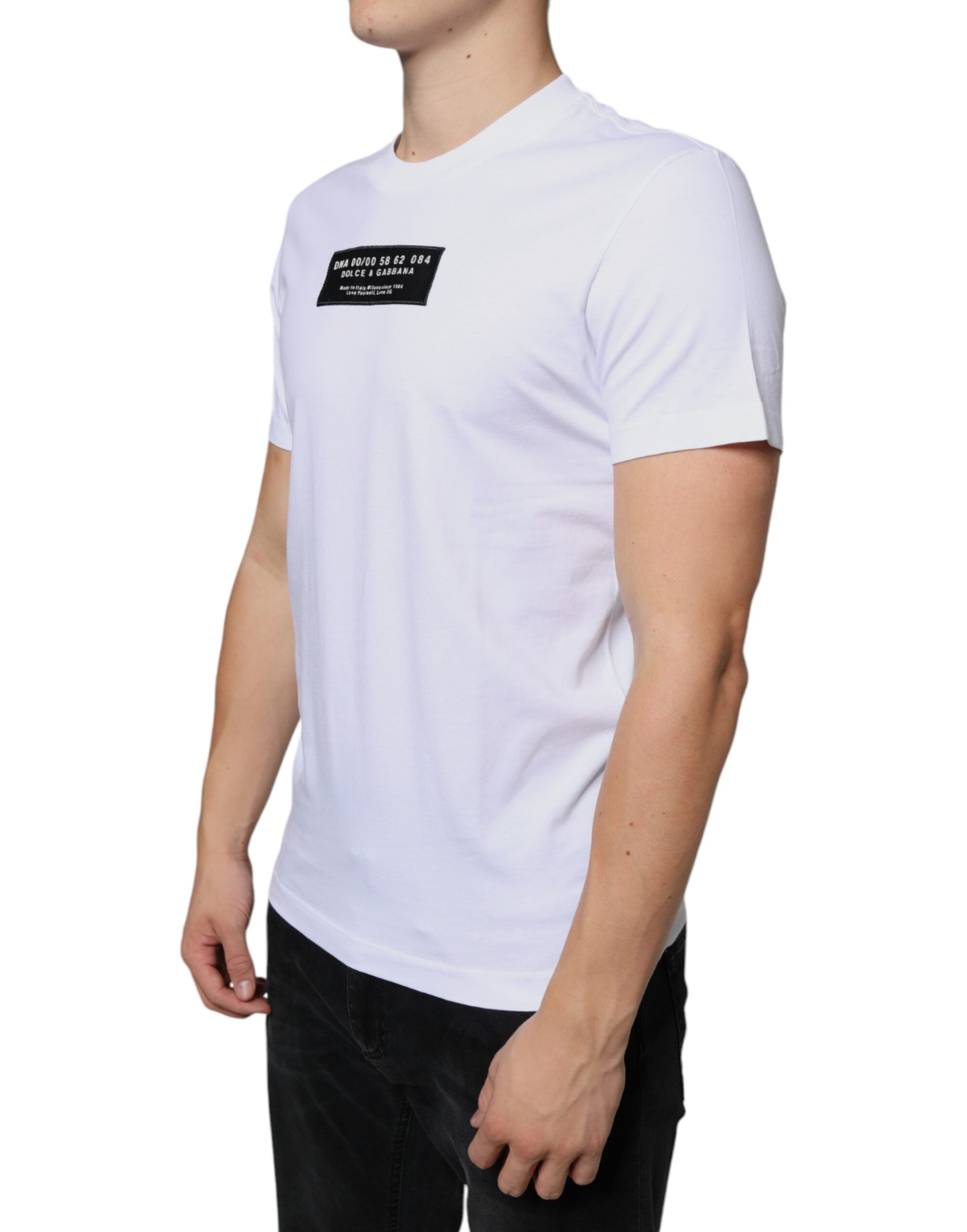 Dolce & Gabbana Vit bomull DG Applikation Casual T-shirt