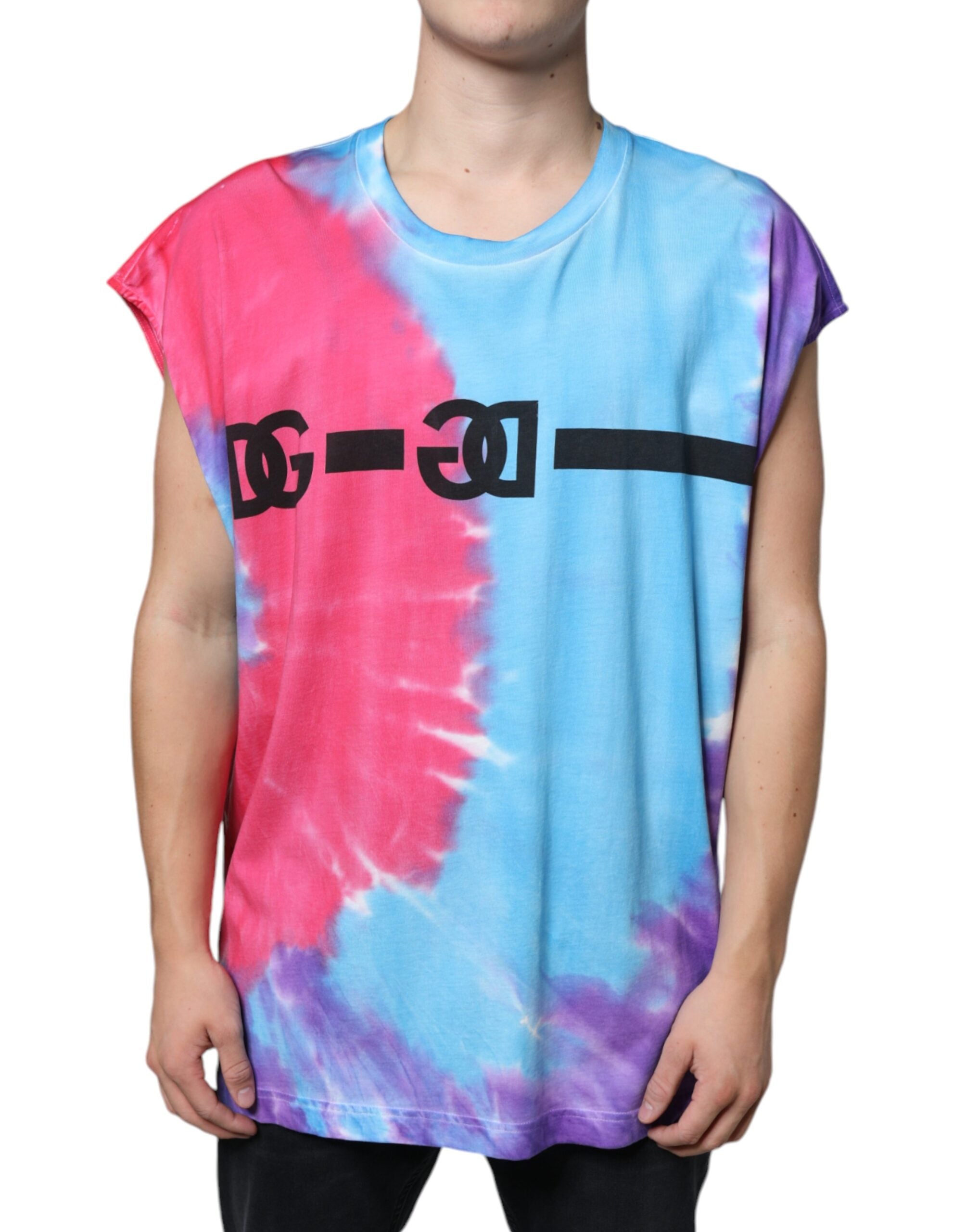 Dolce & Gabbana Flerfärgad Tie Dye Bomull Ärmlös T-shirt