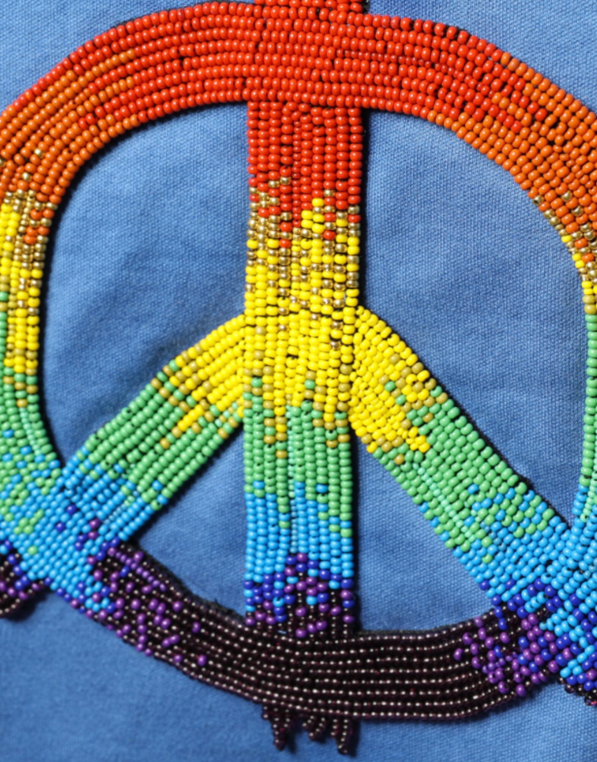 Dolce & Gabbana Blå Tie-Dye Peace Sign Bomulls-T-shirt