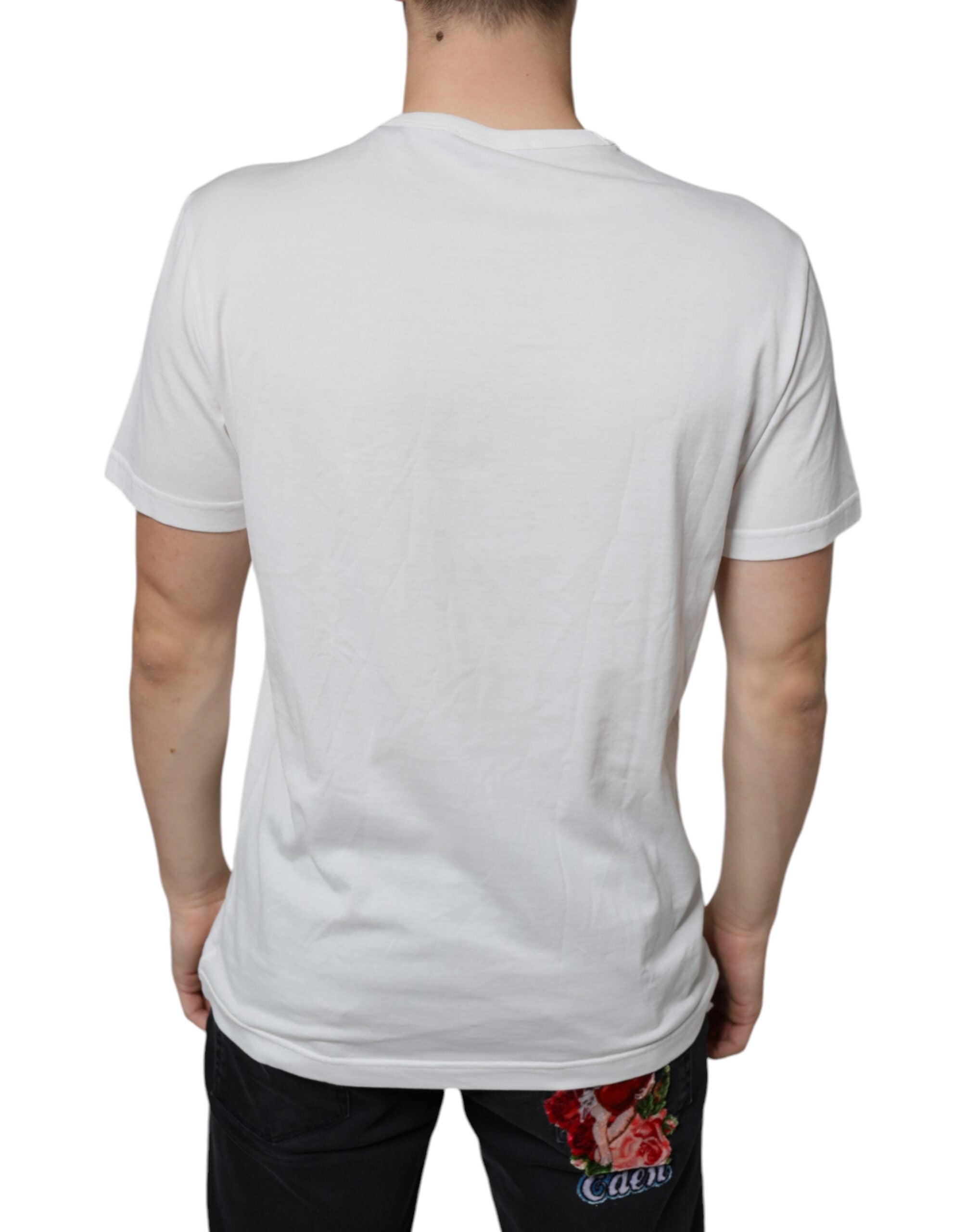 Dolce & Gabbana Vit bomulls-t-shirt med DG-logotyptryck