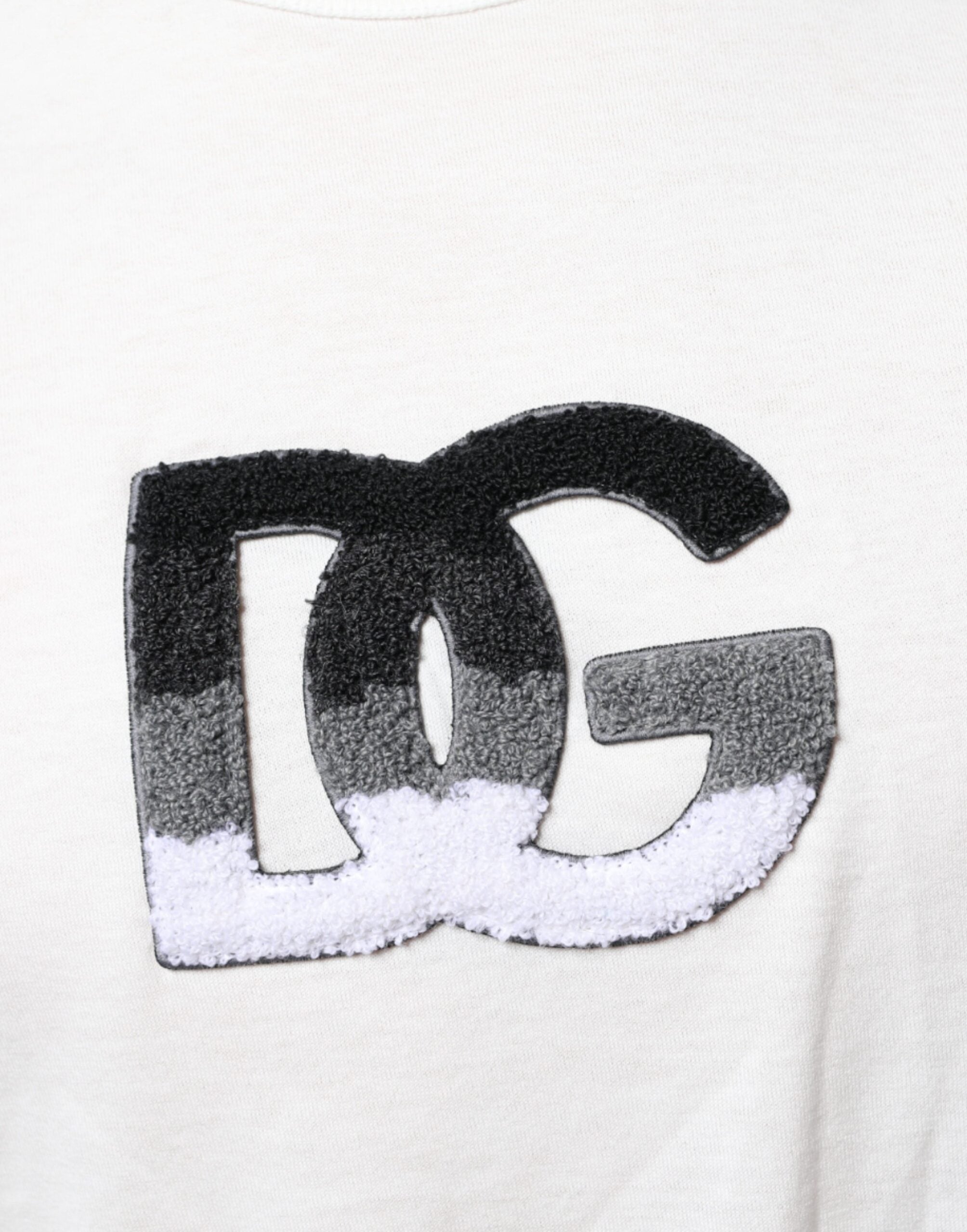Dolce & Gabbana Vit bomulls-t-shirt med DG-logotyptryck