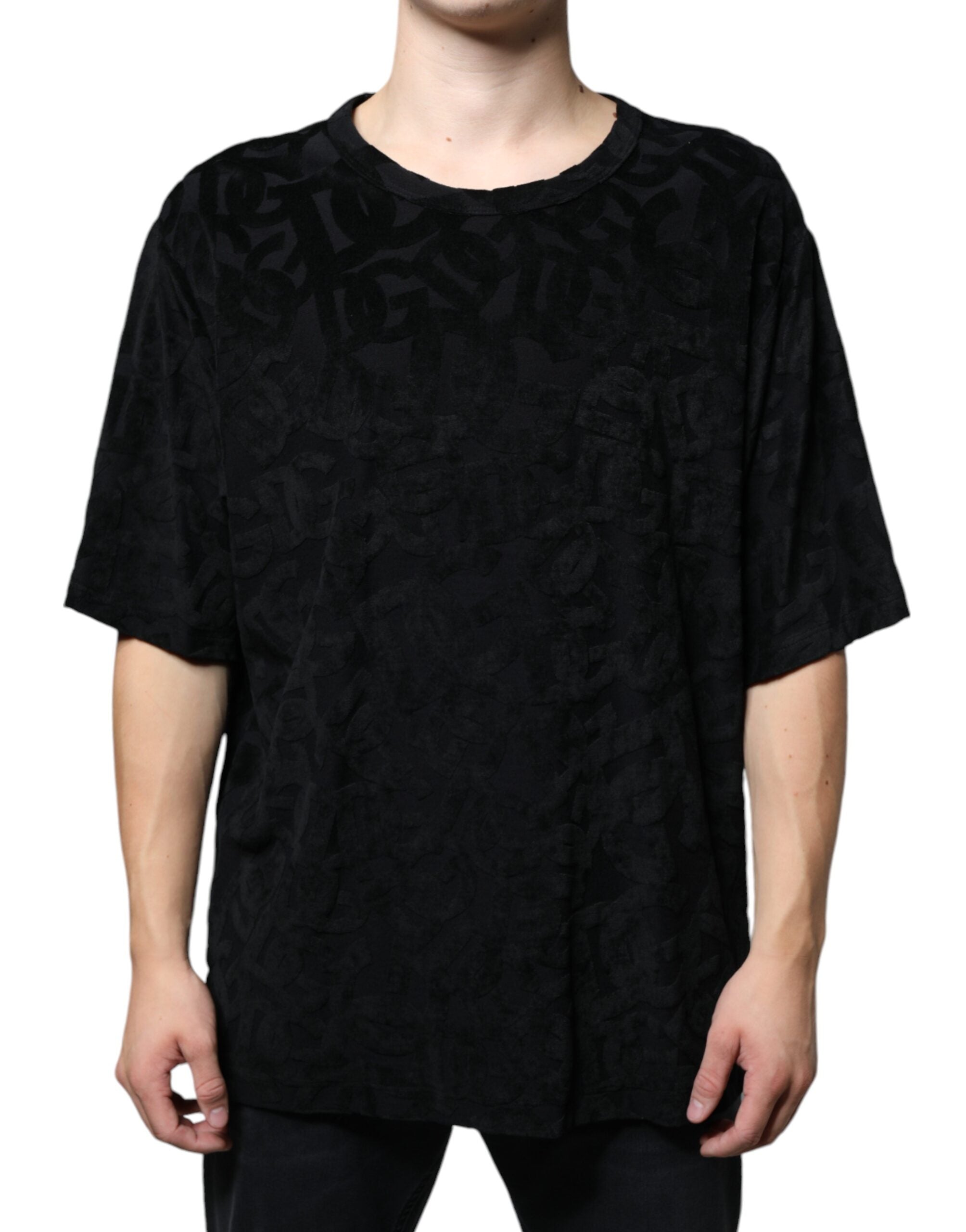 Dolce & Gabbana svart DG Mania-t-shirt med logotyptryck