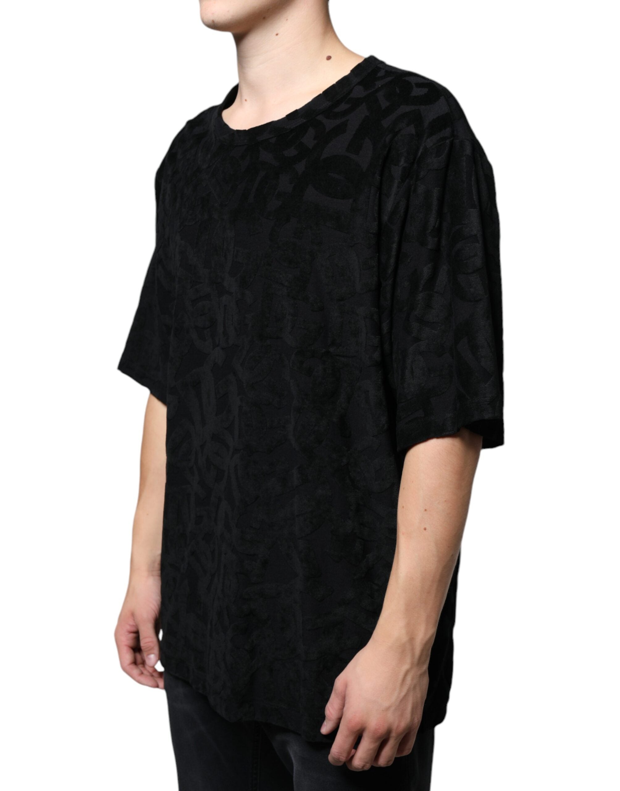 Dolce & Gabbana svart DG Mania-t-shirt med logotyptryck
