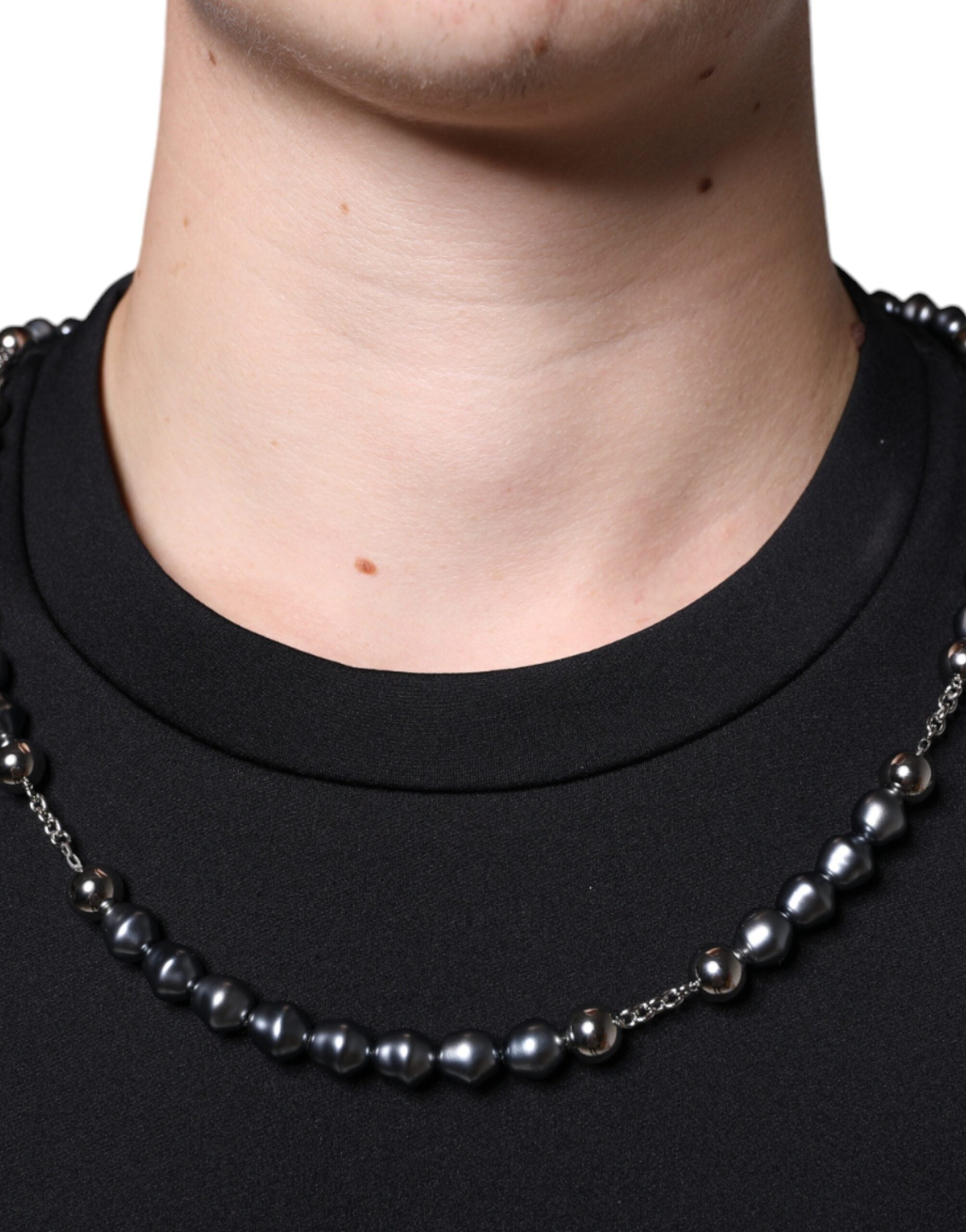 Dolce & Gabbana Svart Polyester Halsband Utsmyckad T-shirt
