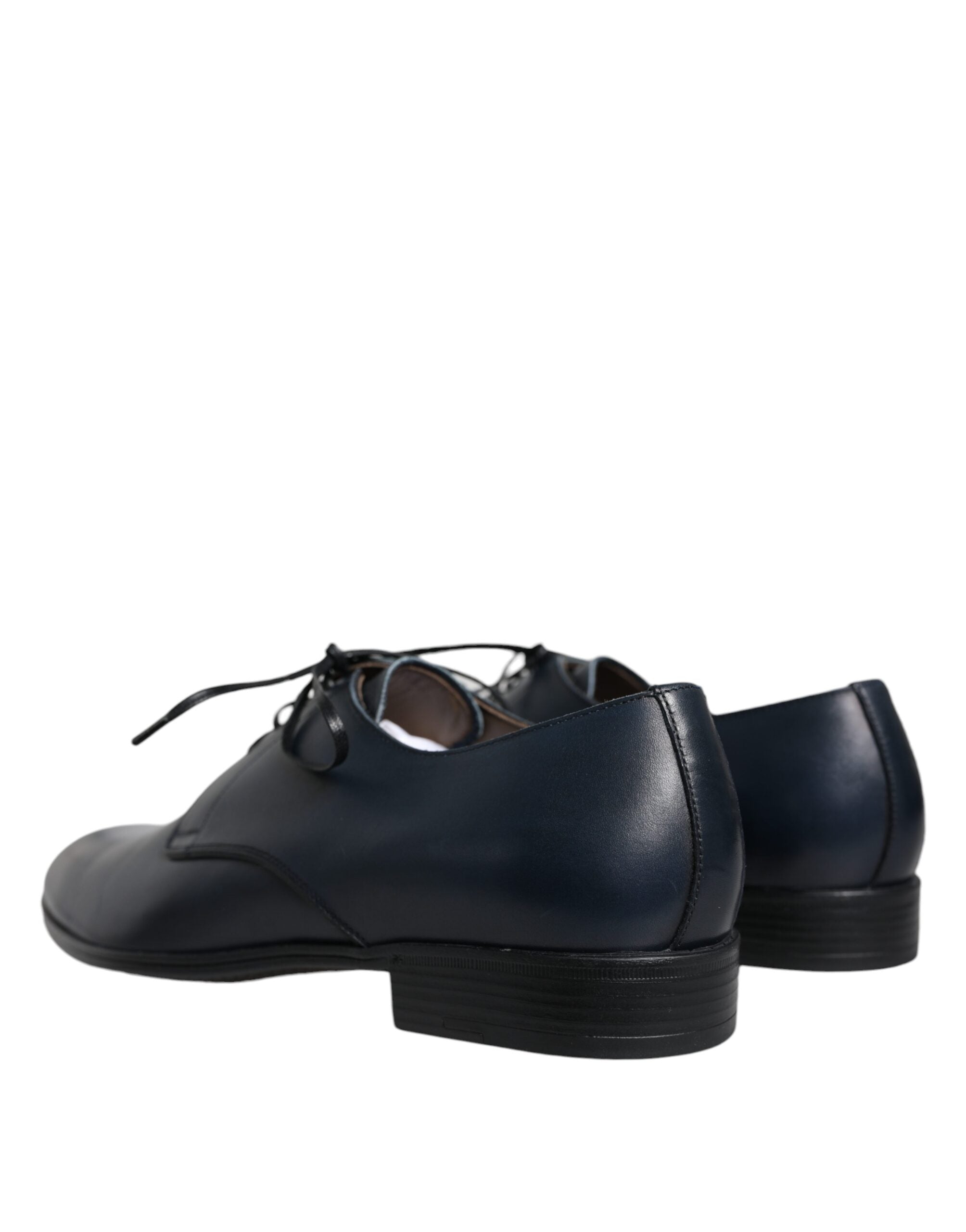 Dolce & Gabbana Marinblå Läder Derby Dress Formella Skor