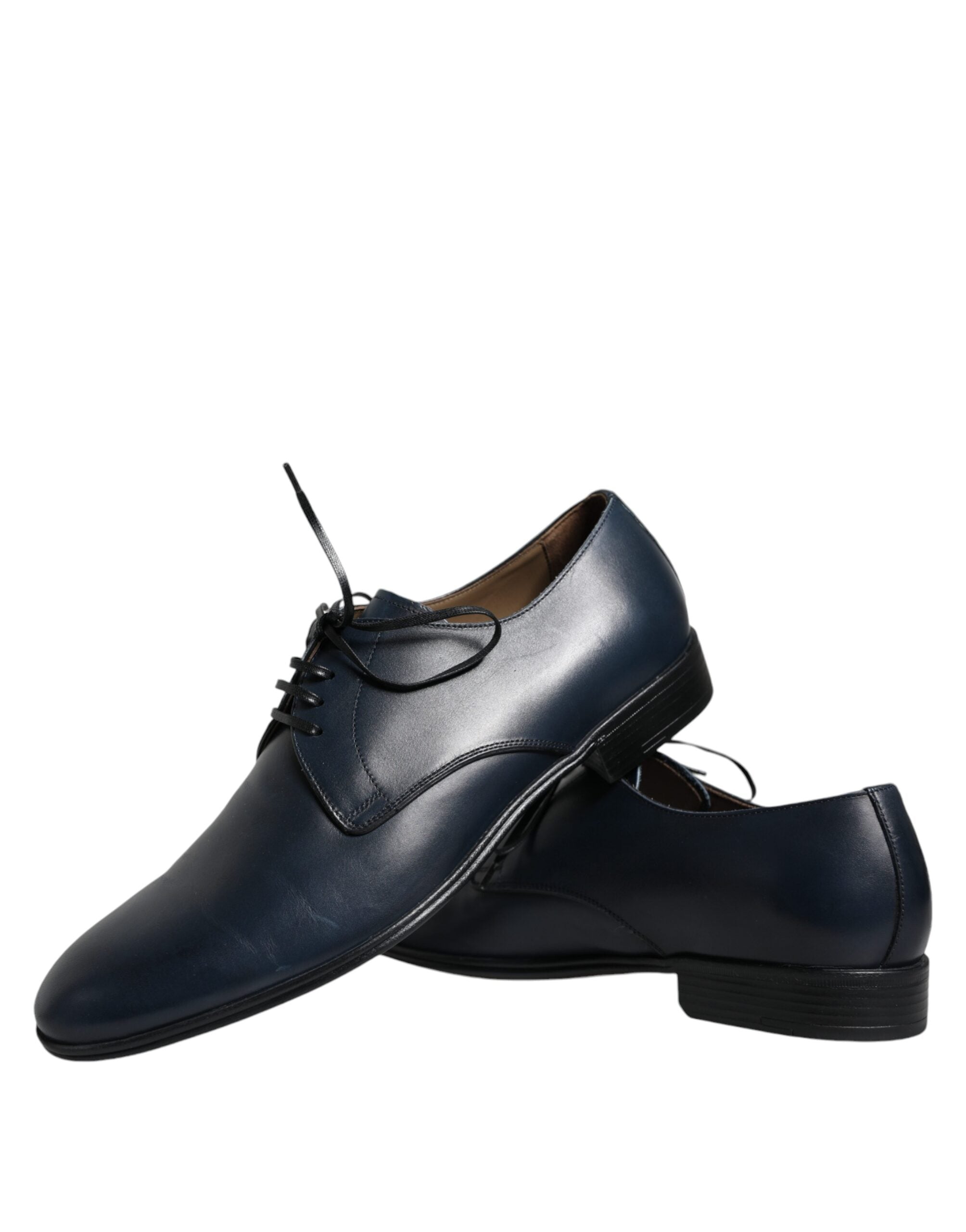 Dolce & Gabbana Marinblå Läder Derby Dress Formella Skor