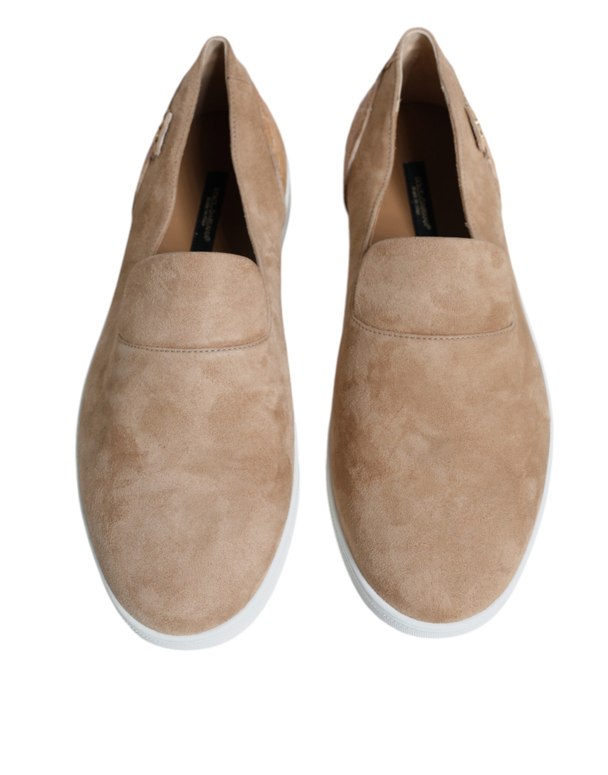Dolce & Gabbana Beige Mocka Caiman Loafers Tofflor Skor