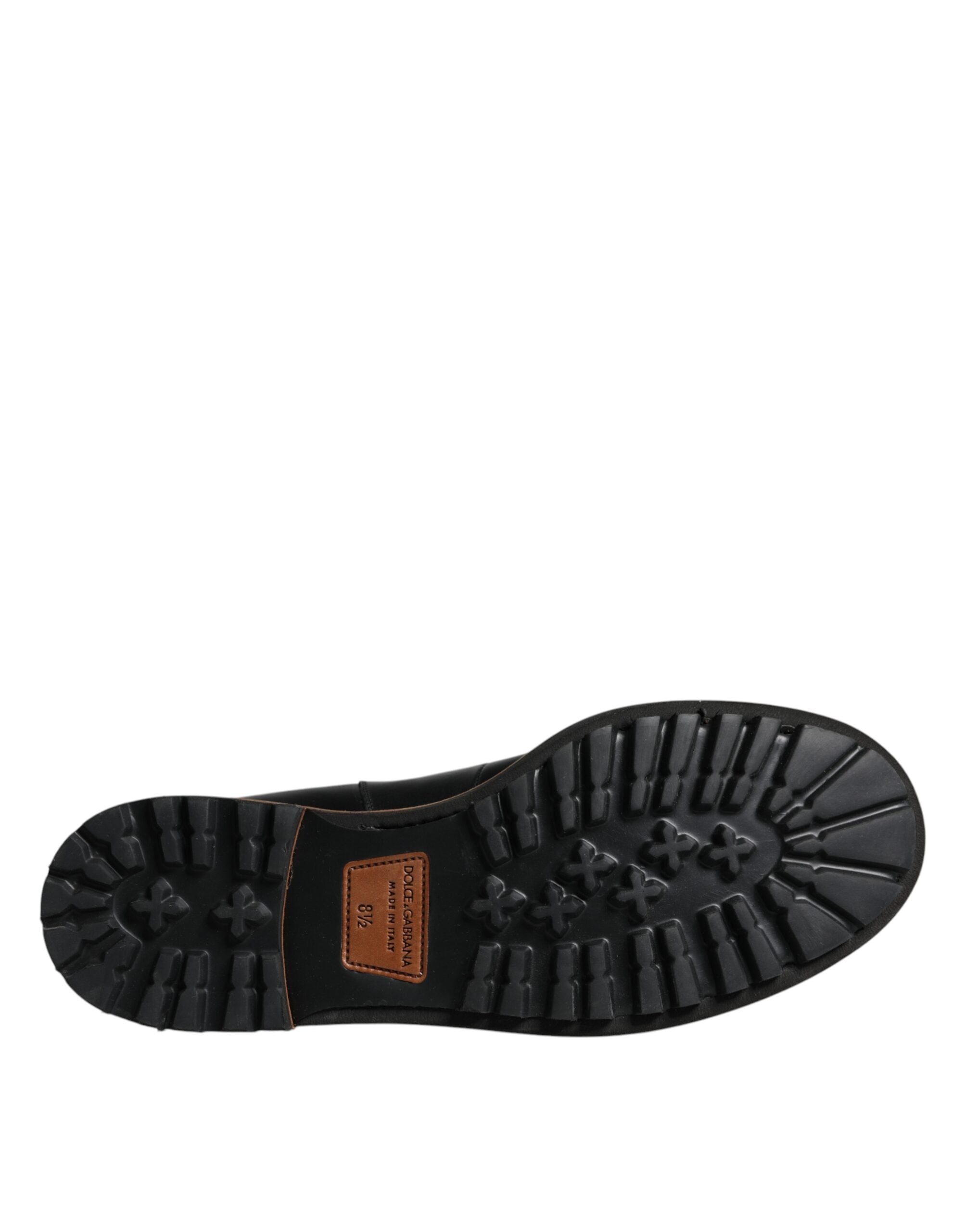 Dolce & Gabbana Svarta Läder Chelsea Mid Calf Herrstövlar Skor
