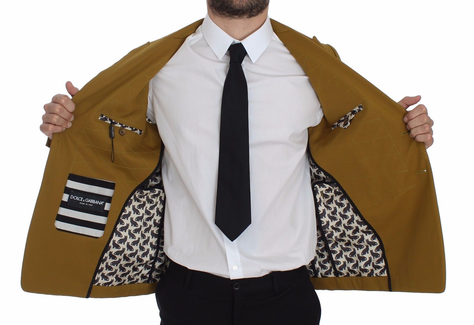 Dolce & Gabbana Gul Bomullsstretchkavaj