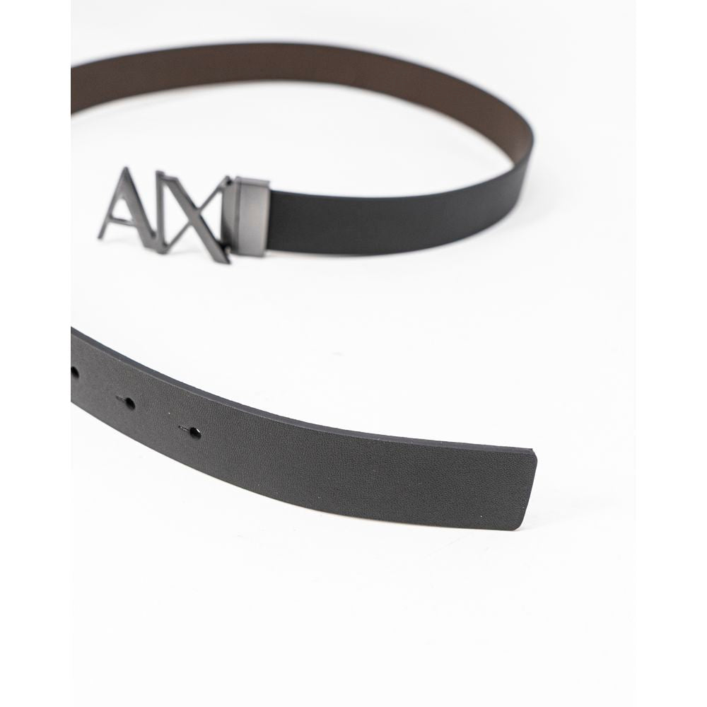 Armani Exchange svart läderbälte