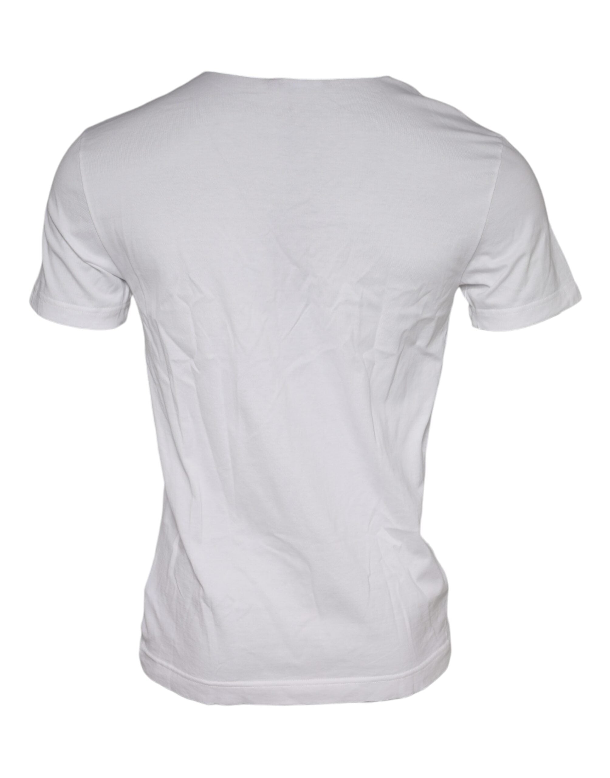 Dolce & Gabbana Vit T-shirt med rund hals och grafiskt tryck i bomull