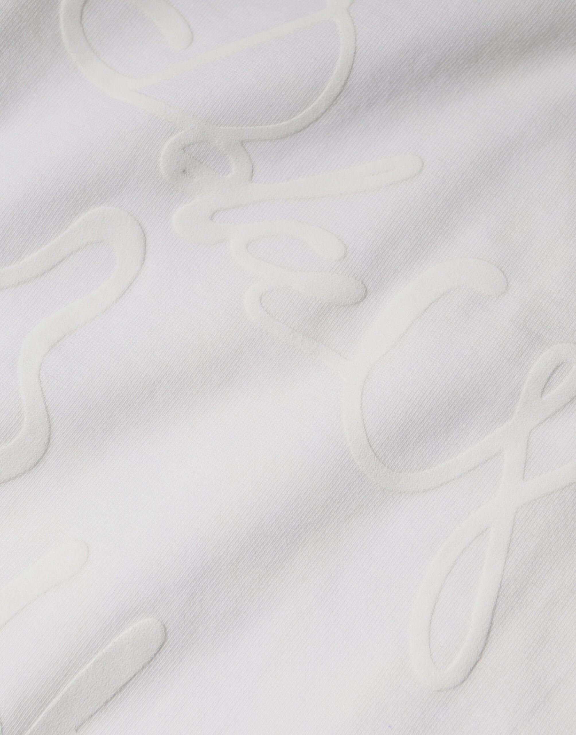 Dolce & Gabbana Vit Logotyptryckt Bomulls-T-shirt med Rund Hals